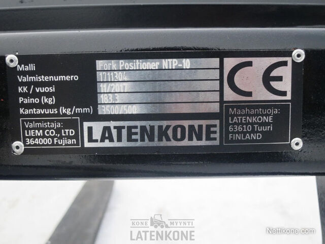 Koneen tyyppi ja kategoria