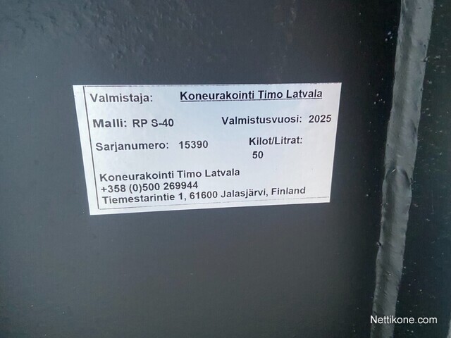 Koneen tyyppi ja kategoria