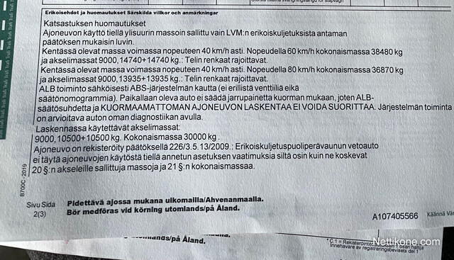 Koneen tyyppi ja kategoria