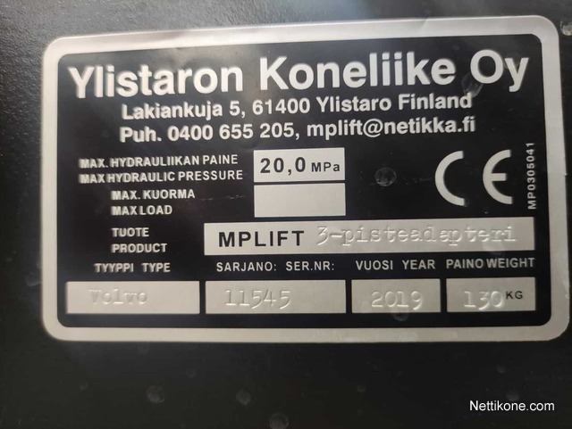 Koneen tyyppi ja kategoria